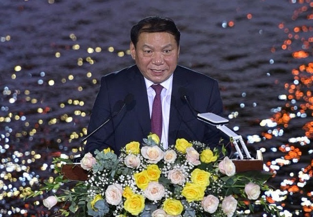 Bộ trưởng Bộ Văn hoá Thể thao và Du lịch Nguyễn Văn Hùng phát biểu tại Lễ khai mạc